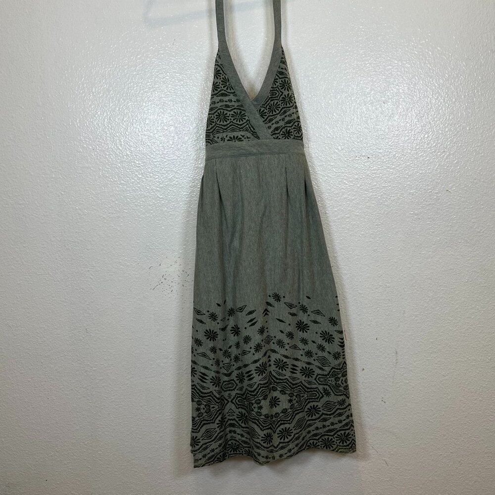 Athleta Halter Paisley Gray Green Sundress Size S